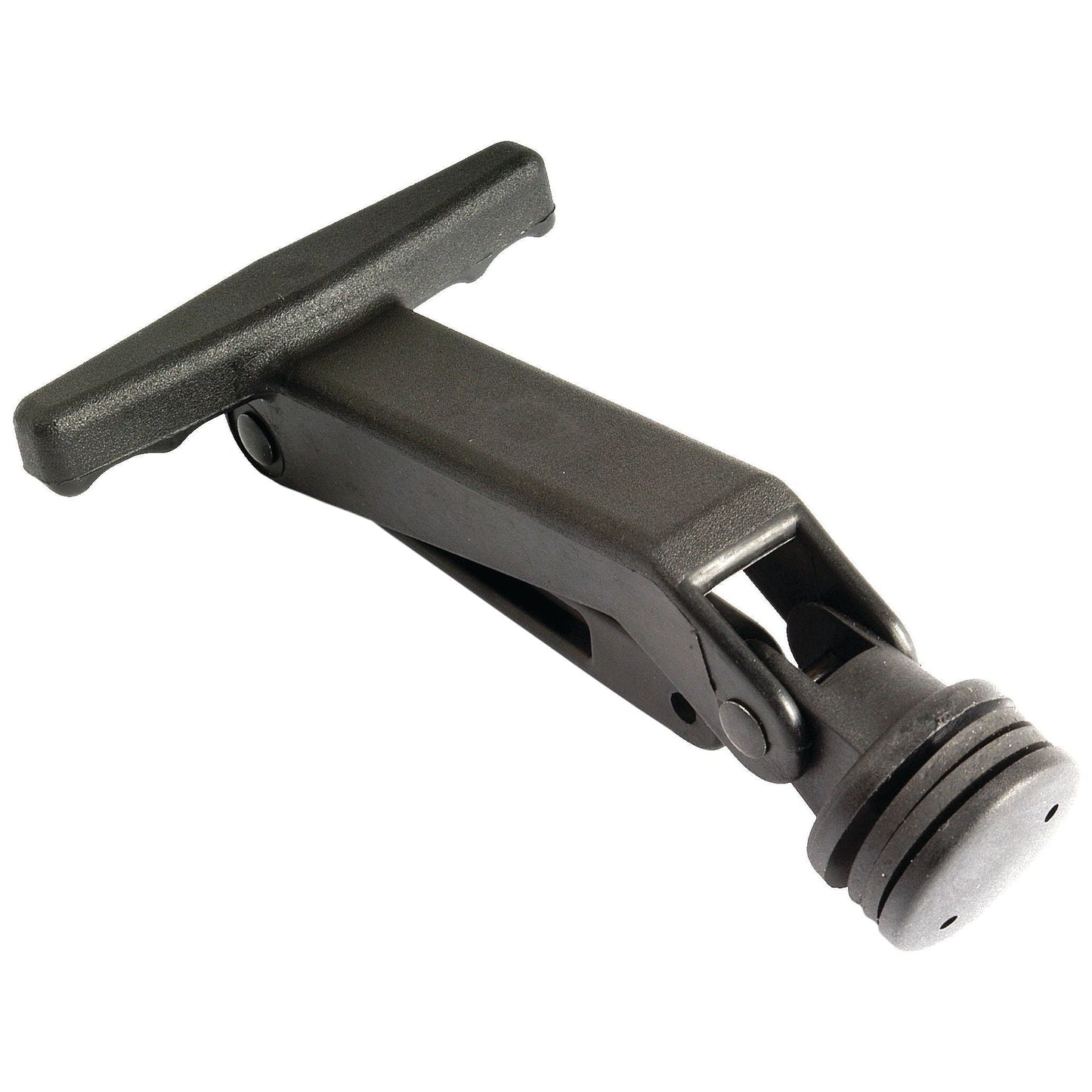 The Sparex Side Window Handle (Sparex Part No. S.101025), a black T-handle latch featuring a pivoting mechanism commonly used for Ford / New Holland machinery, is showcased against a white background.