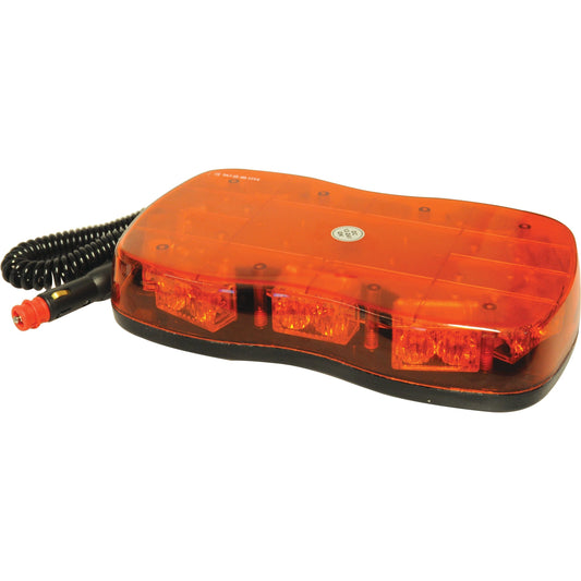 The Sparex LED Micro Hazard Light, Interference Class 3, features both single and double flash functions and operates on 12-24V. It comes with an amber lens, coiled power cord, and plug for vehicle use. With an IP65 rating, this light ensures durability and reliability in various weather conditions. Product code: S.113209.
