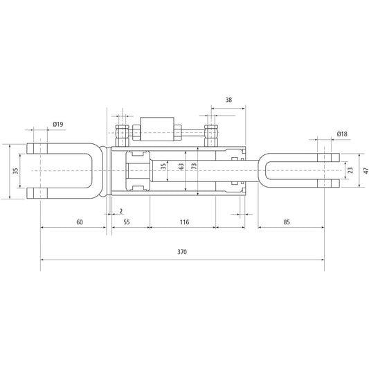 Hydraulic Levelling Box (Supplied with: Hoses), Min. Length: 370mm, Cylinder Bore: 63mm.
- S.113943 - Farming Parts