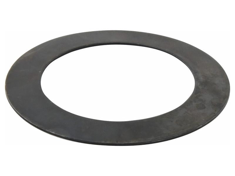 An oblique view of a round, flat metal washer with a large central hole against a plain white background. This Sparex Washer (Part No. S.148873) is ideal for use in Case IH / International Harvester machinery, brought to you by Sparex.