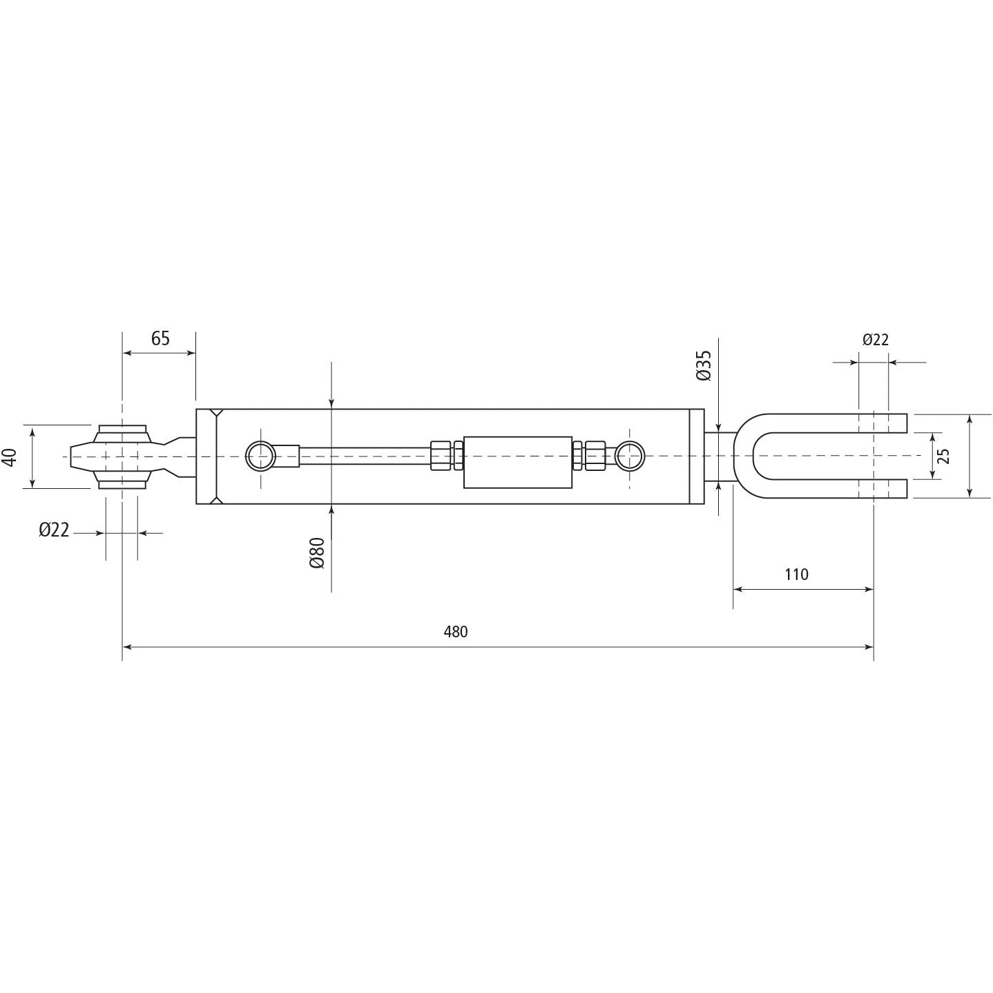 Hydraulic Levelling Box (Supplied with: Hoses), Min. Length: 480mm, Cylinder Bore: 70mm.
- S.153731 - Farming Parts