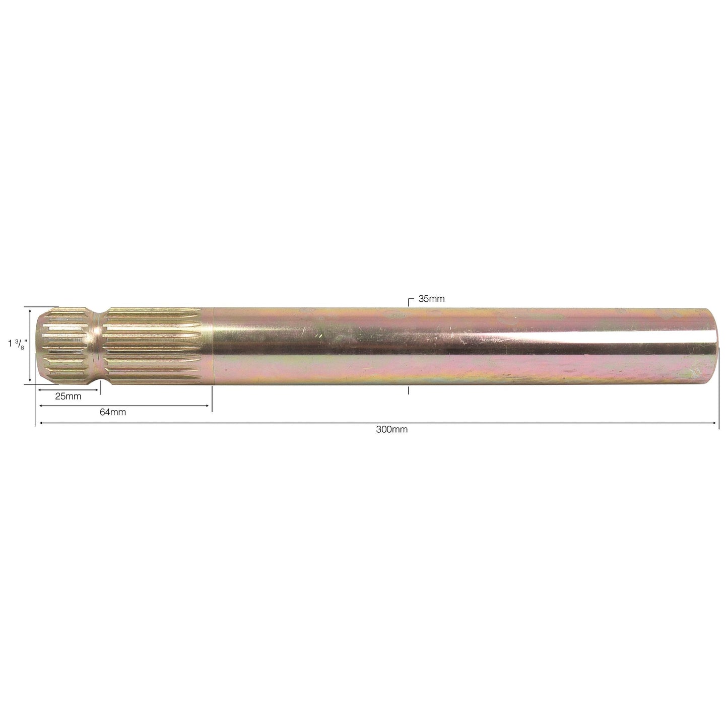 PTO Splined Shaft - One End - 1 3/8'' - 21 Spline, Length: 300mm
- S.15945 - Farming Parts