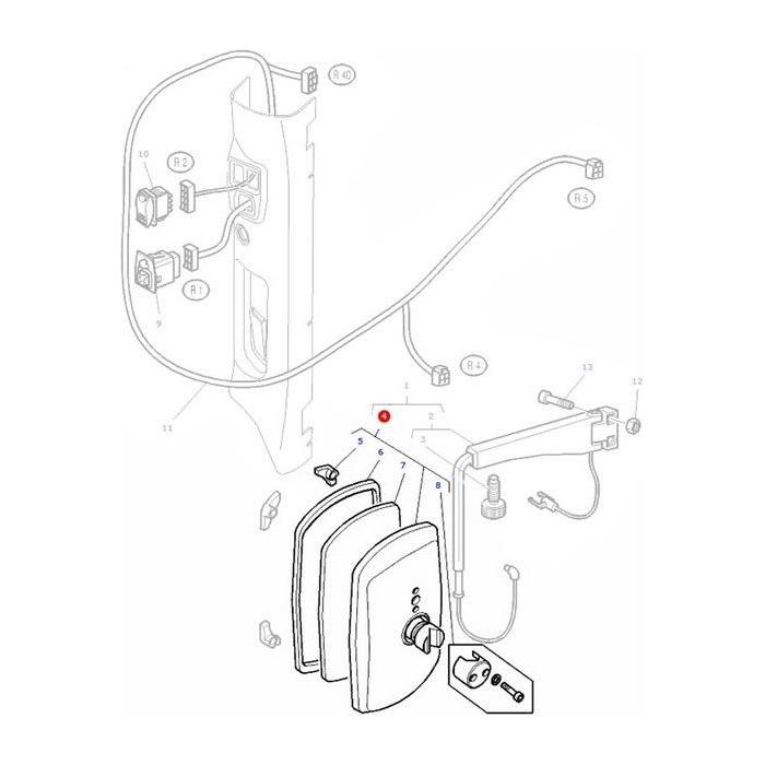 Massey Ferguson - Mirror External Electric Control - 3787157M1 - Farming Parts