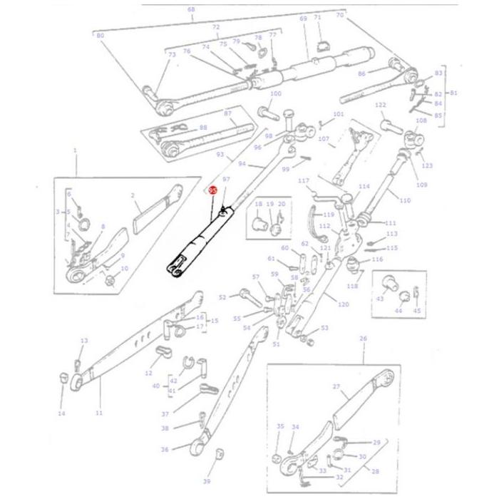 Massey Ferguson - Levelling Rod Fork - 897659M1 - Farming Parts