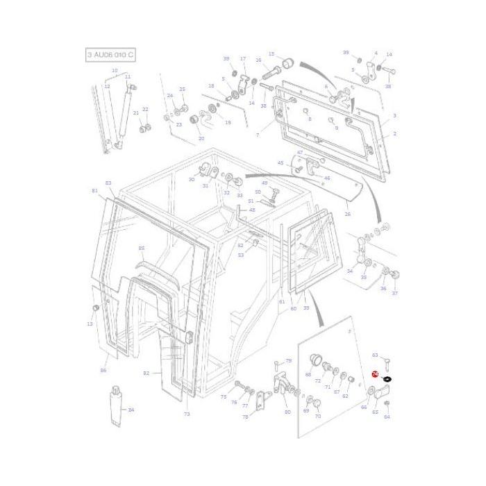 Massey Ferguson - Washer Hinge - 3901236M1 - Farming Parts