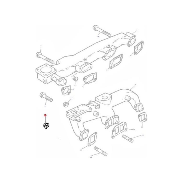 Massey Ferguson - Nut Exhaust Manifold - 3637108M1 - Farming Parts