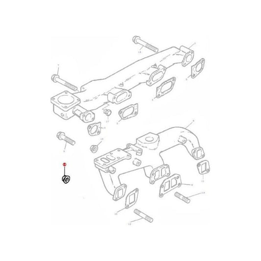 Massey Ferguson - Nut Exhaust Manifold - 3637108M1 - Farming Parts