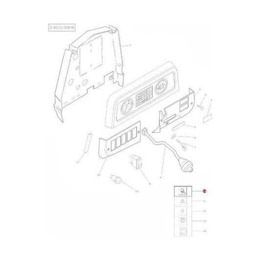 Massey Ferguson - Insert Worklight Switch - 1694369M1 - Farming Parts