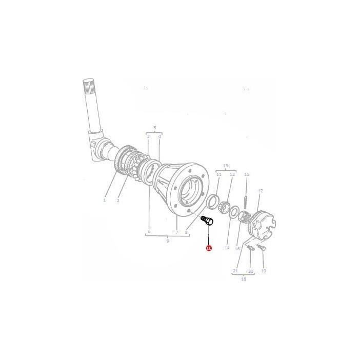 Massey Ferguson - Front Wheel Stud - 518611M1 - Farming Parts