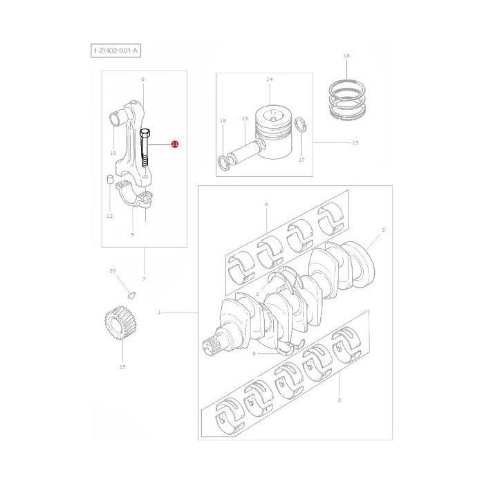 Massey Ferguson - Bolt Conrod - 4222132M1 - Farming Parts
