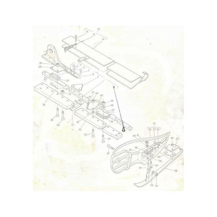 Exploded view diagram of the AGCO Massey Ferguson Rivot Knife Section 817022M1, showcasing various components numbered for identification, including screws, plates, and brackets arranged in an assembly sequence.