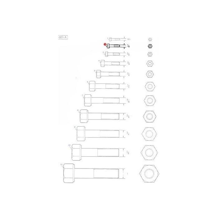 Massey Ferguson - Bolt 1/4x1.1/4 unf - 353507X1 - Farming Parts