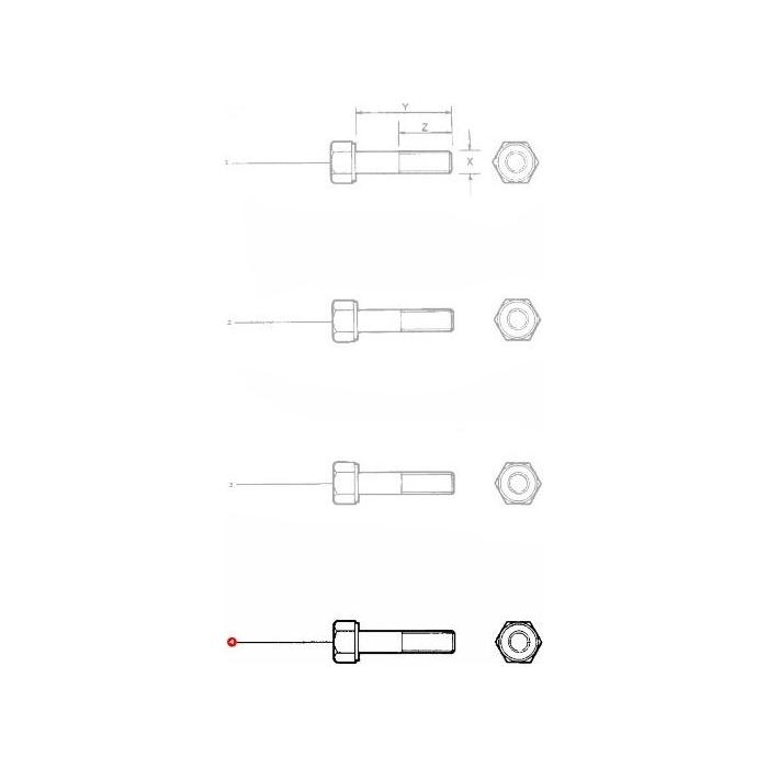 Massey Ferguson - Bolt M16x135 10.9 - 3019869X1 - Farming Parts