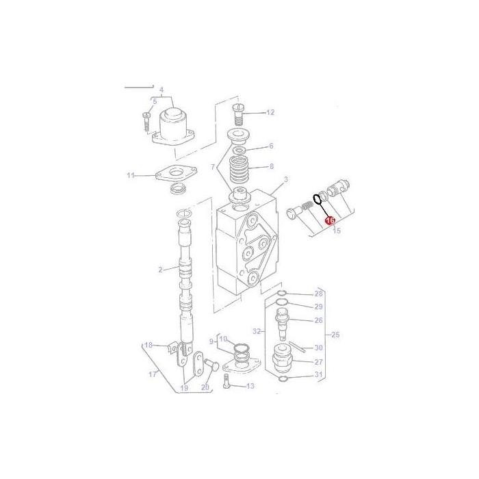 Massey Ferguson - ORing Poppet Valve - 70923841 - Farming Parts
