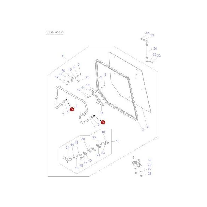 Massey Ferguson - Bolt Rear Window - 3009432X1 - Farming Parts