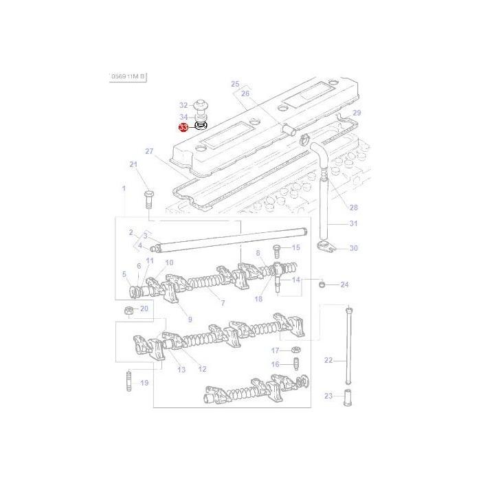 Massey Ferguson - Sealing Bush Rocker Cover - 3638640M1 - Farming Parts