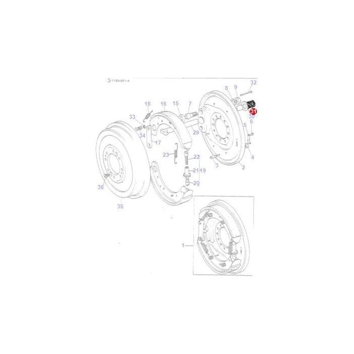 Massey Ferguson - Spring Brake Rod - 825041M2 - Farming Parts