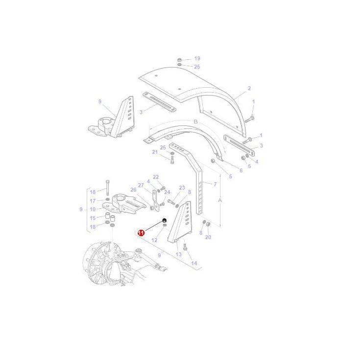Massey Ferguson - Nut Fender Pivot - F835700030060 - Farming Parts