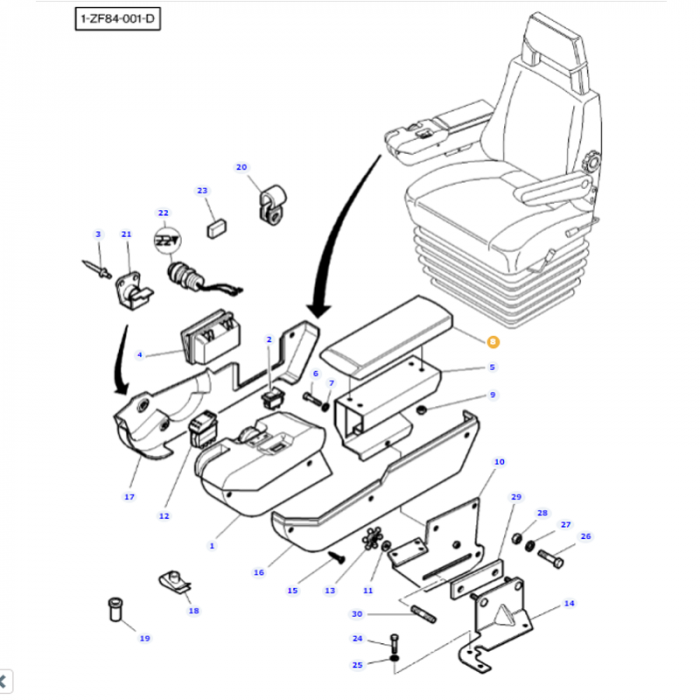 Massey Ferguson - Armrest - 3778521M1 - Farming Parts