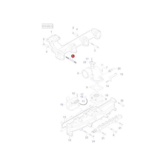 Massey Ferguson - Stud Exhaust Manifold - V546801960 - Farming Parts