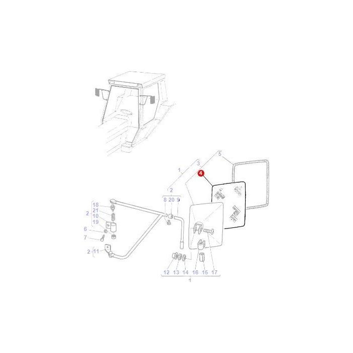 Massey Ferguson - Mirror Glass - 3104956M1 - Farming Parts