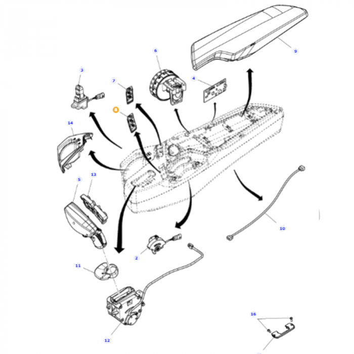 Massey Ferguson - Push Button Armrest - 3909732M91 - Farming Parts