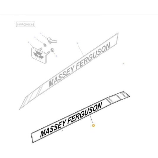 Massey Ferguson - Decal Right Hand Bonnet - 4272304M1 - Farming Parts