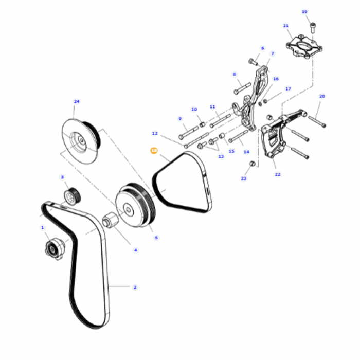 Massey Ferguson - Drive Belt - 4350583M2 - Farming Parts