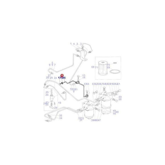 Massey Ferguson - Fuel Pipe - 887046M92 - Farming Parts