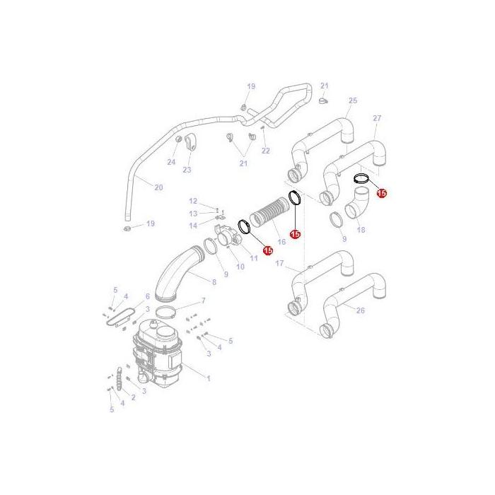 Massey Ferguson - Hose Clip - 4374645M1 - Farming Parts