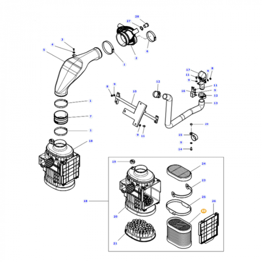 Massey Ferguson - Air Filter Element - 4375638M1 - Farming Parts