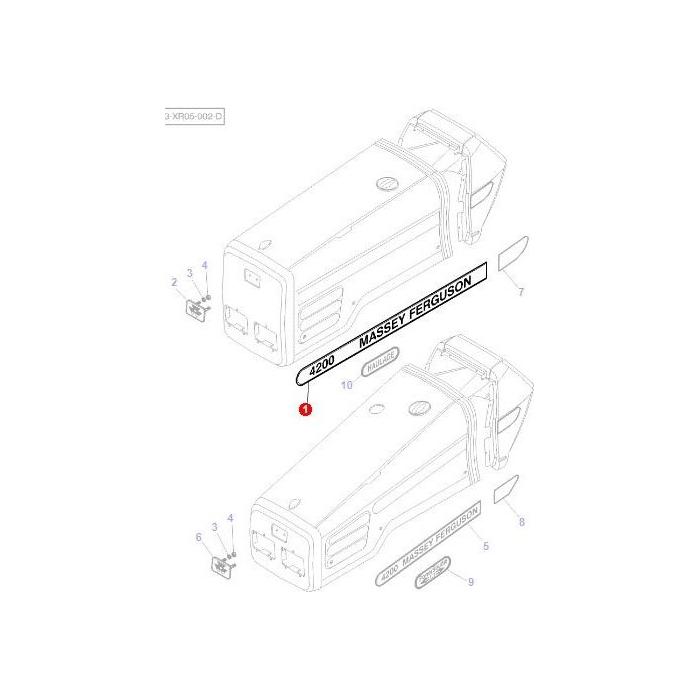 Massey Ferguson - Decal Left Hand - 3807920M1 - Farming Parts