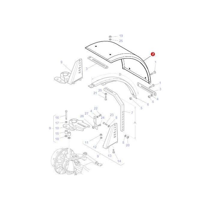 Massey Ferguson - Fender Skin 320mm - 3715947M2 - 3715947M3 - Farming Parts