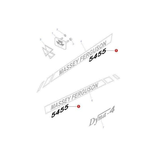 Massey Ferguson - 5455 Decal - 4273011M1 - Farming Parts