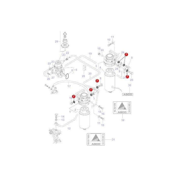 Massey Ferguson - Copper Washer 14mm - V615881420 - Farming Parts