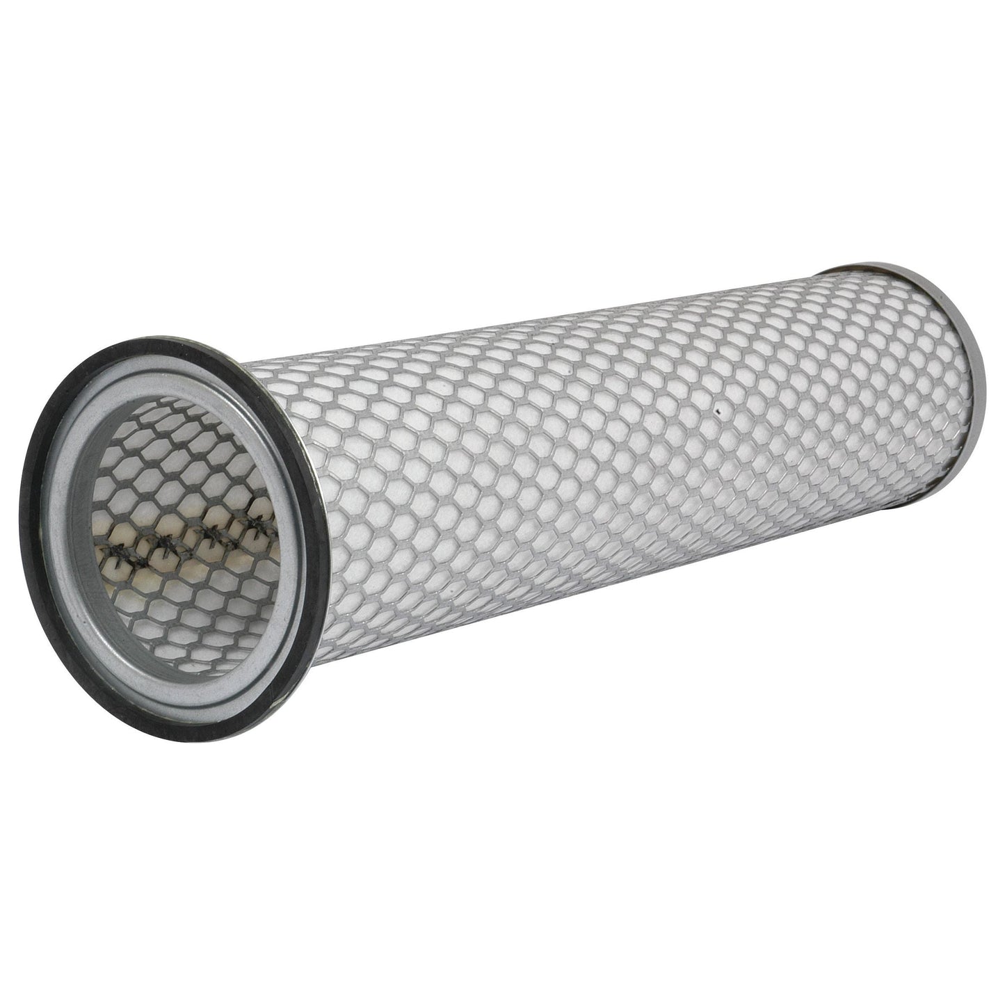 The Air Filter - Inner (Sparex Part No.S.41854) by Sparex is a cylindrical, mesh-covered filter with circular openings on both ends, designed for air or fluid filtration and suitable for Allis Chalmers and Sparex (Agrifilter) Dry Type Air Cleaners.