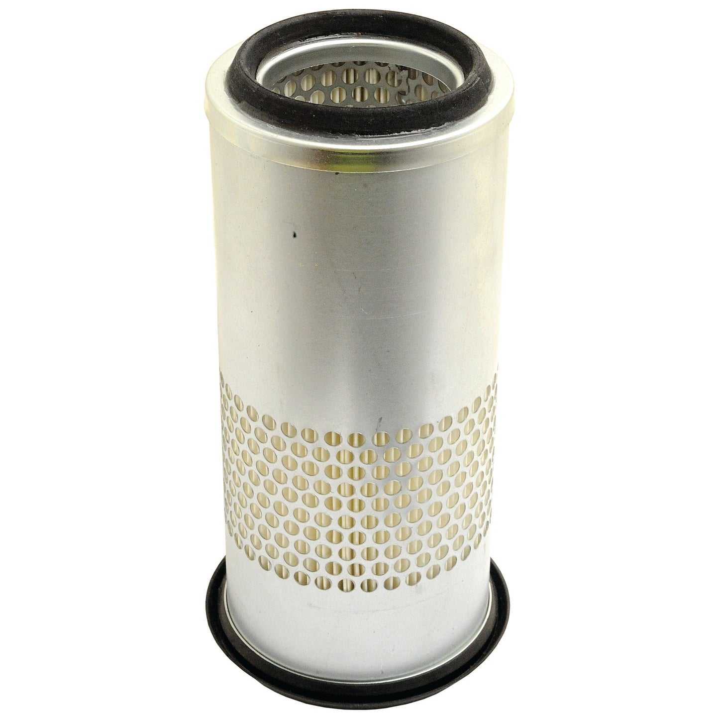 The Air Filter - Outer (Sparex Part No. S.40544) by Sparex, a silver cylinder with holes, is designed as a Dry Type Air Cleaner and is perfectly compatible with Massey Ferguson 135.