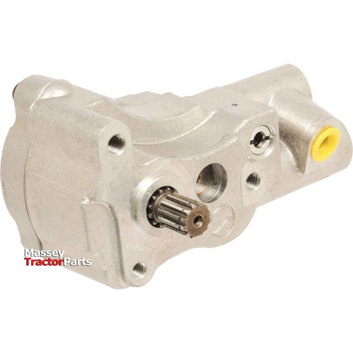 A metallic auxiliary hydraulic pump for Massey Ferguson tractors, featuring an exposed gear and labeled "Sparex" in red and black text. This product is identified as Sparex Part No.S.40873.