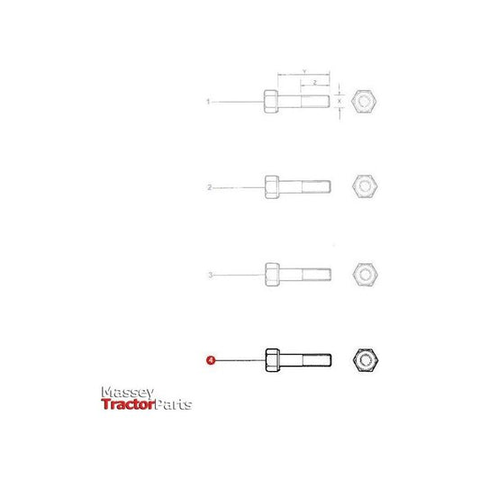 Bolt M16x75 10.9 - 3019865X1 - 3016589X1 - Massey Tractor Parts