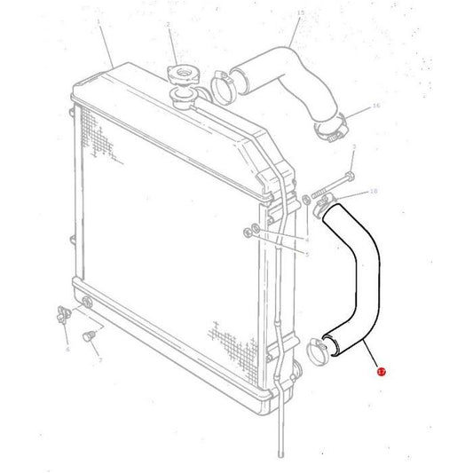 Bottom Radiator Hose - 1695562M1 - Massey Tractor Parts