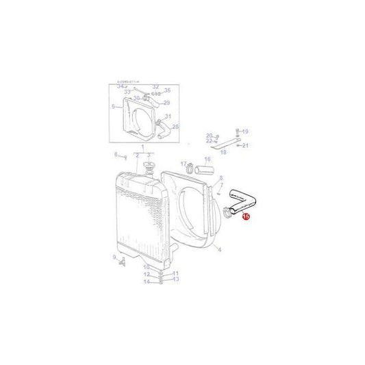 Bottom Radiator Hose - 186968M1 - Massey Tractor Parts