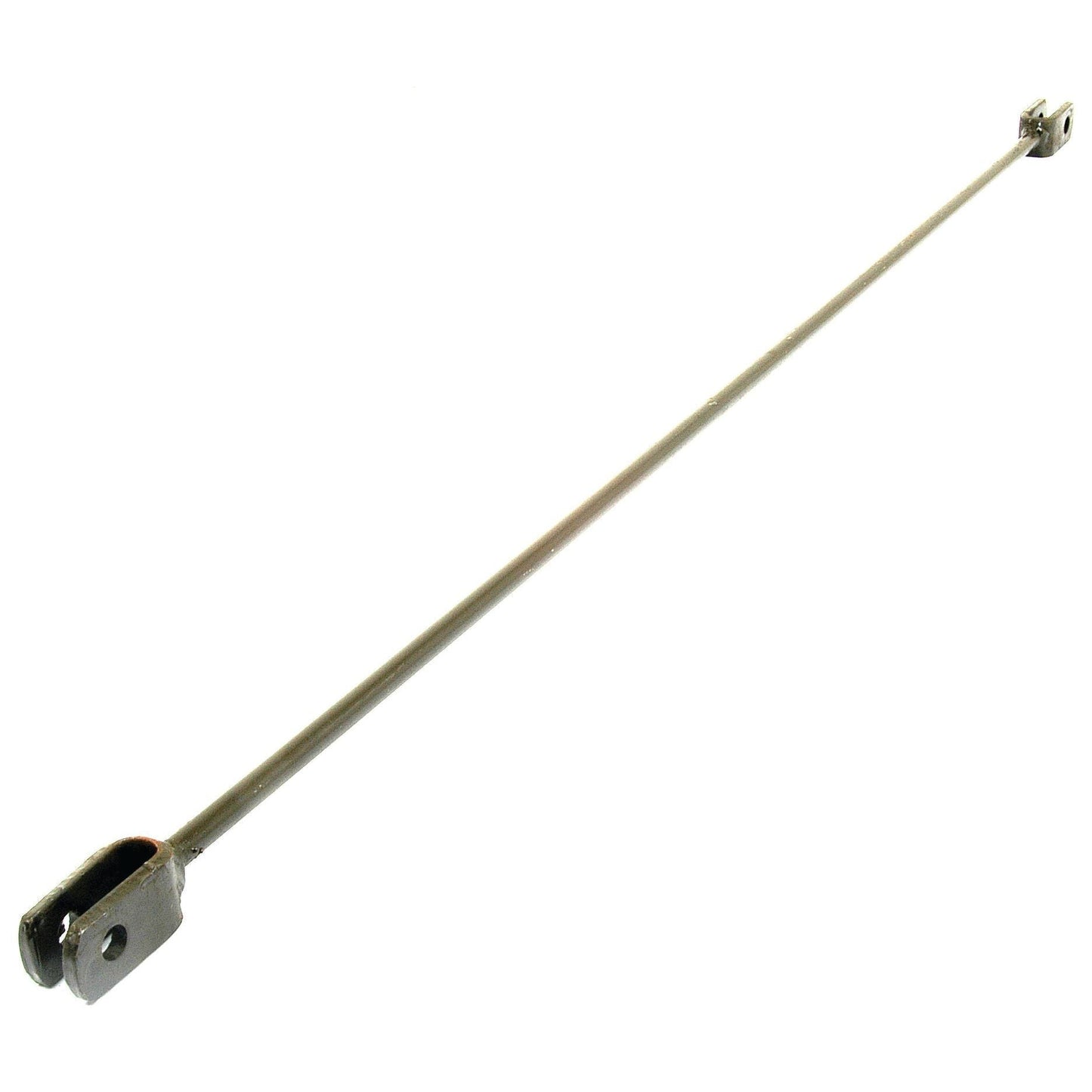 An elongated metal rod, identified as a Brake Pedal Rod (Sparex Part No. S.42601), featuring a forked end with a pivot hole on one side and a rectangular hole on the opposite end, isolated on a white background. This component is compatible with Massey Ferguson or Landini machinery and is manufactured by Sparex.