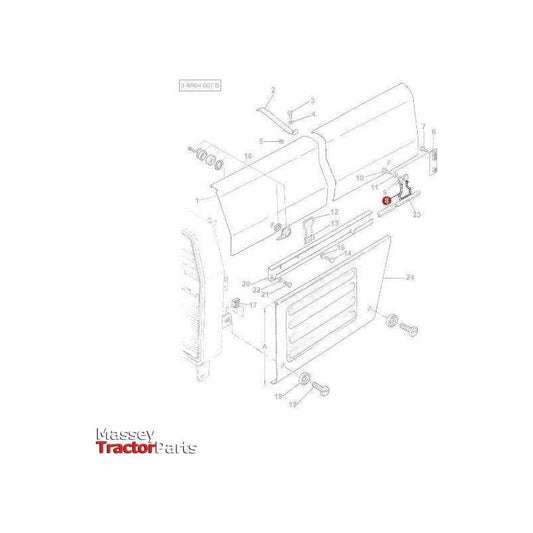 Massey Ferguson Catch - 1694817M1 | OEM | Massey Ferguson parts | Panels-Massey Ferguson-Bonnets & Components,Cabin & Body Panels,Farming Parts,Tractor Body,Tractor Parts