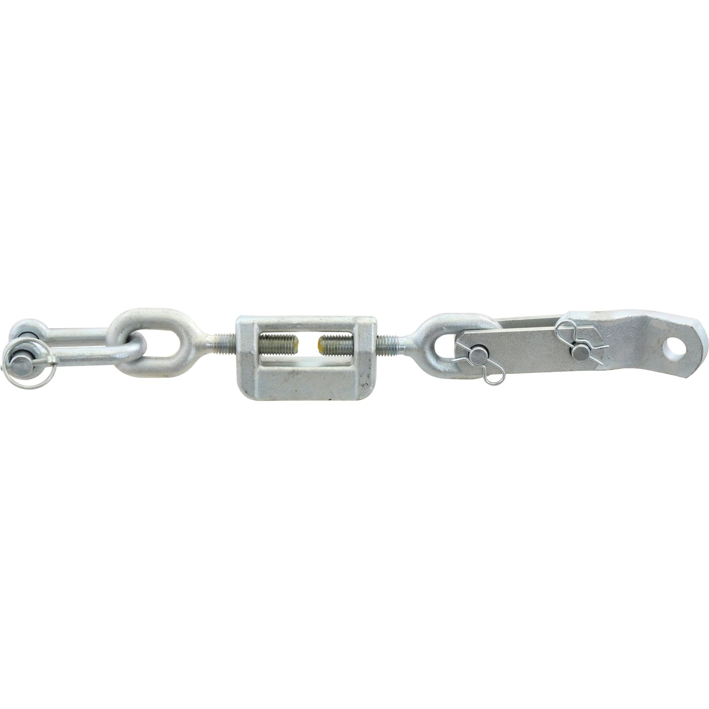A Sparex Stabiliser Chain - D-Shackle with a 19mm diameter and holes measuring 19.5mm, featuring a central body with adjustable bolts and an easily adjustable minimum length of 560mm.
