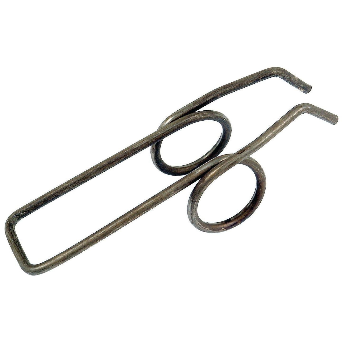 A close-up of the Sparex Clutch Finger Spring (Part No. S.40690), a metal double torsion spring with two coils and extended straight ends, commonly found in Massey Ferguson machinery.