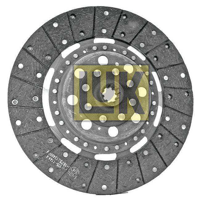 Image of a circular metallic clutch plate with the "Sparex" logo overlaid in the center. The disc, suitable for Massey Ferguson models, features multiple small holes and textured segments around its circumference. This product is identified by Sparex Part No.S.145766.