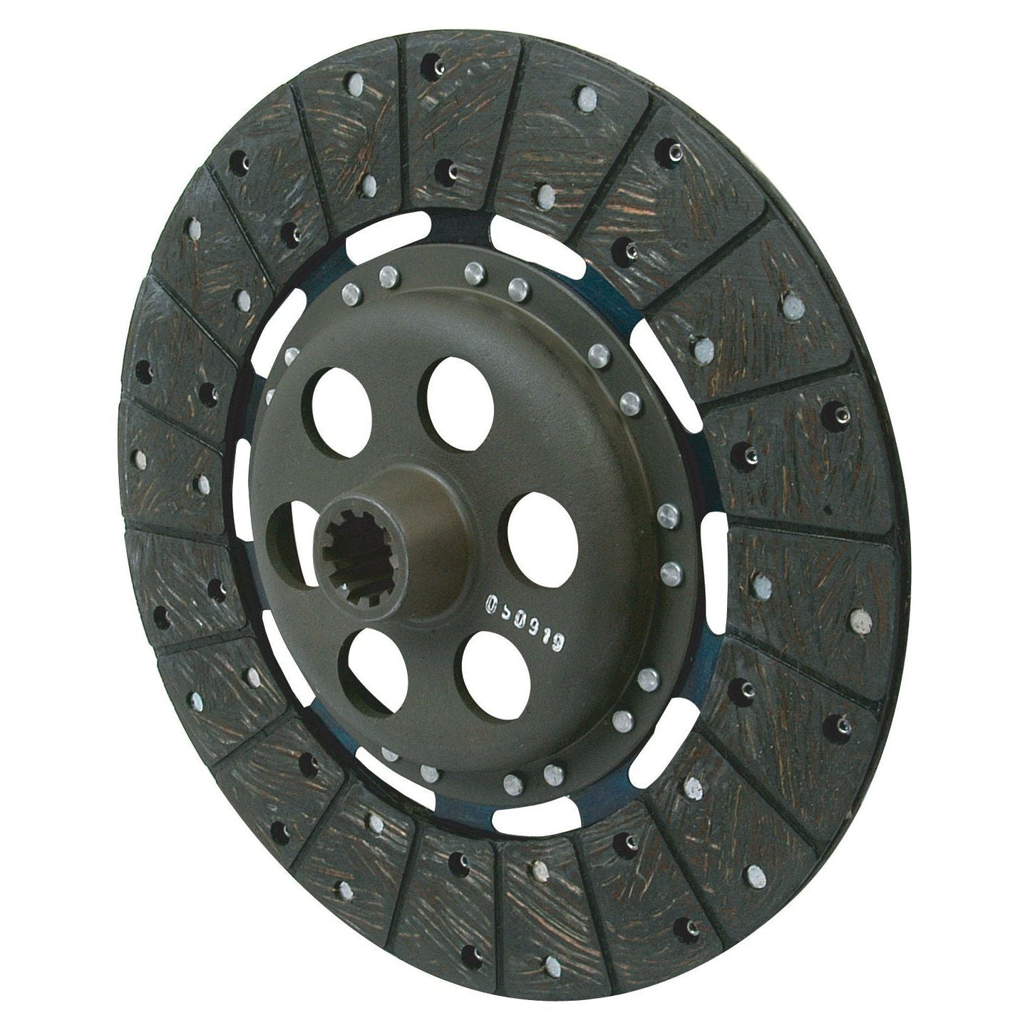 Introducing the Sparex Clutch Plate - S.40731: a 300mm circular vehicle clutch disc designed with multiple textured friction pads and a central hub featuring splines and holes, all constructed from organic lining material.