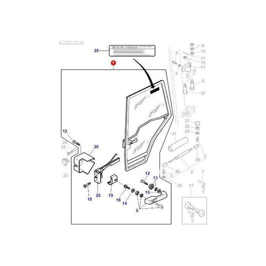 Complete Door R/H - 3907224M91 - ACP0348530 - Massey Tractor Parts