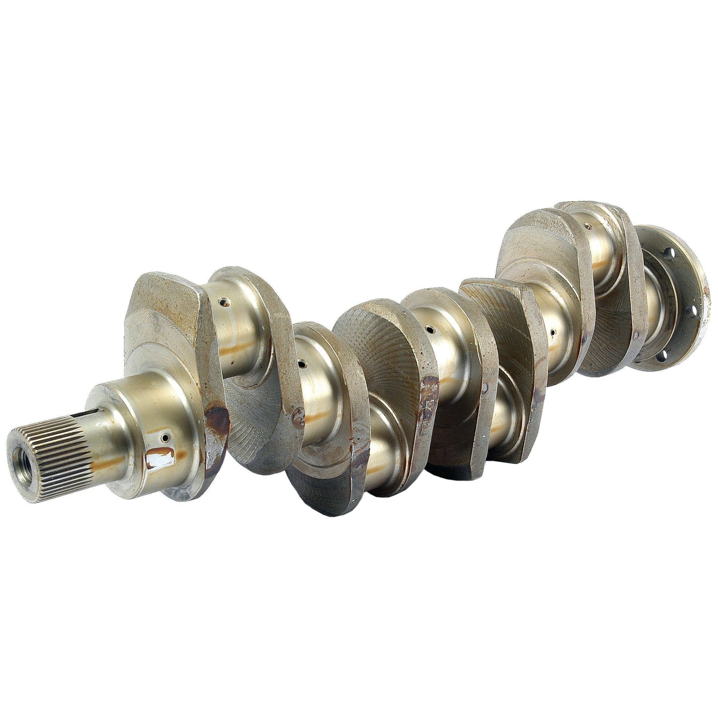 A Crankshaft (4 Cyl.) A4.212 - S.43156, featuring multiple bearings and counterweights, specifically designed for the Sparex A4.212 motor.