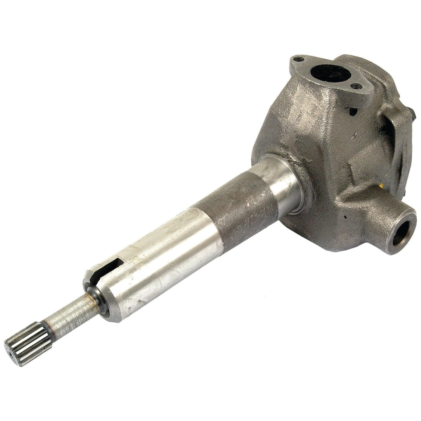 A close-up of a gray, metallic Engine Oil Pump (Sparex Part No. S.41934) with a protruding shaft and machined details, reminiscent of the robust engineering seen in Massey Ferguson machinery.